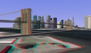 3D - anaglyph - Brooklyn Bridge - New York